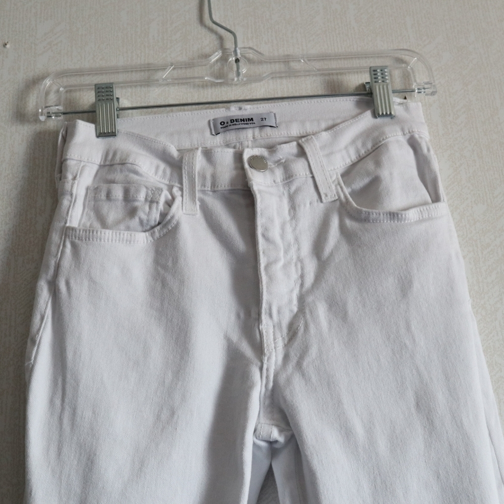 O2 Denim Hollywood USA Womens White Jeans Wide Leg - Picture 9 of 12